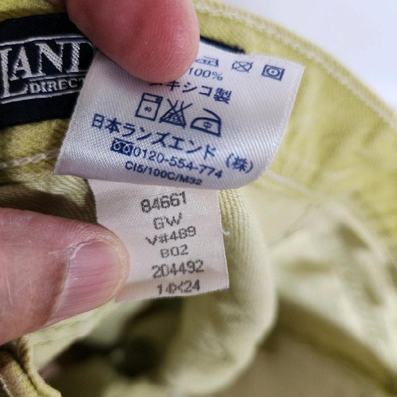 Lands'‎ End Direct Merchants Crop Jeans Womens 14 Reg Yellow Green - Picture 7 of 7